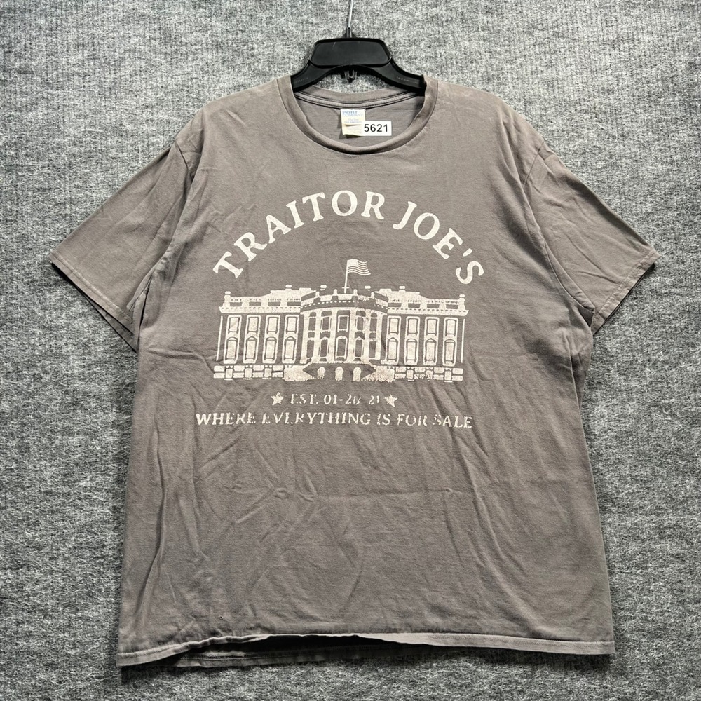 Port & Company Traitor Joe's Political Parody Graphic T-Shirt Gray XL